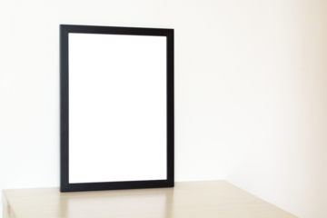 White poster with black frame mockup illustration