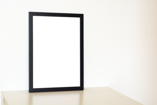 White poster with black frame mockup illustration