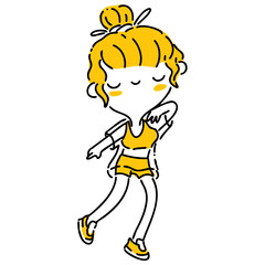 Woman twotone background illustration