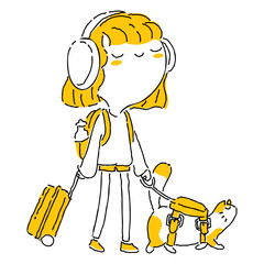 Woman twotone background illustration