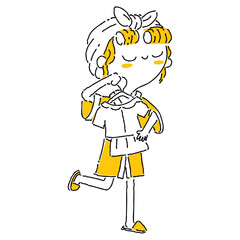 Woman twotone background illustration