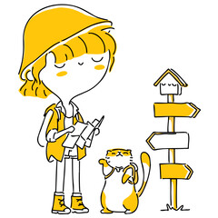 Woman twotone background illustration