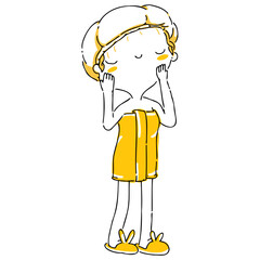 Woman twotone background illustration