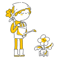 Woman twotone background illustration