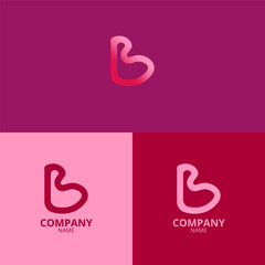 the letter b logo with a clean and modern style also uses a sharp gradient pink color with more colorful nuances, perfect for strengthening your company logo branding