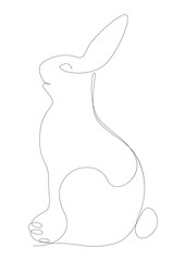 One continuous line rabbit. Thin Line Illustration vector concept. Contour Drawing Creative ideas.
