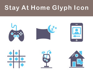 Stay At Home Vector Icon Set