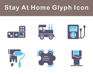 Stay At Home Vector Icon Set
