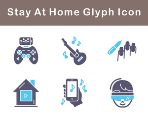 Stay At Home Vector Icon Set