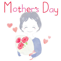 Grandmother who gets carnations on Mother's Day PNG