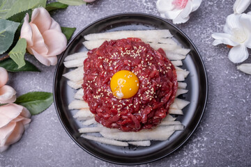 Korean style raw beef - yukhoe