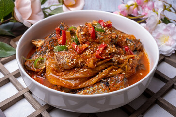 Braised saury -kkongchi jorim (Korean food)