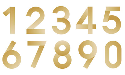 Vector gradient metal textured Arabic numerals
