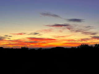 Fototapeta na wymiar sunset in the mountains silhouette