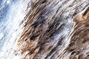 Obraz premium Glacier wall with ice patterns. Beauty of nature