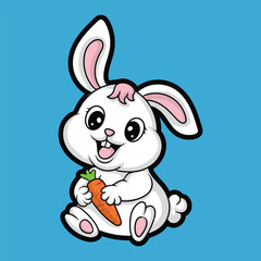 artwork illustration and T shirt design cute rabbit character