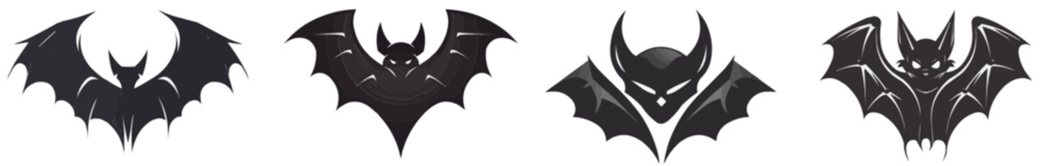 Set of 4 Fantasy Bats Vector
