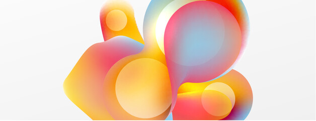Fluid abstract background, round shapes and circle flowing design for wallpaper, banner, background or landing
