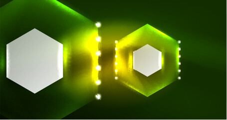 Abstract background neon hexagon vector illustration