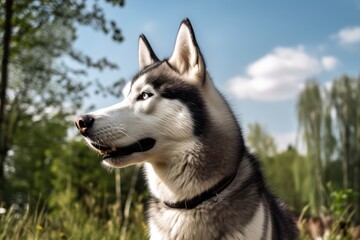 Siberian Husky portrait. Generative AI