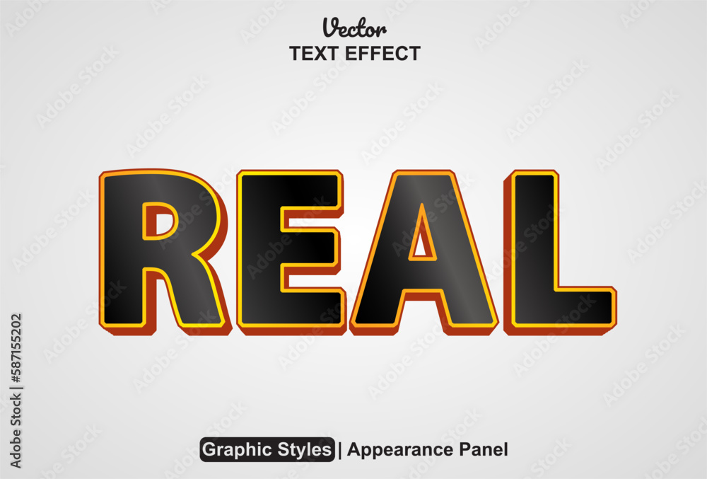 Poster real text effect with editable black color graphic style