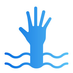 drowning gradient icon