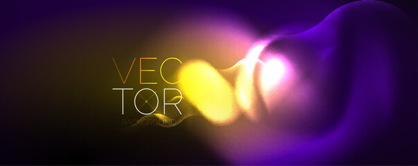 Neon glowing waves, magic energy space light concept, abstract background wallpaper design