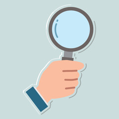 虫眼鏡を持つ手のアイコン