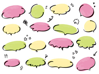 手書きの吹き出しセット