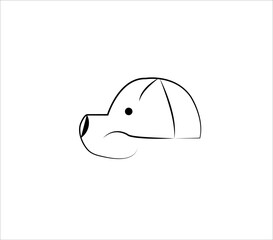 abstract dog shaped hat logo