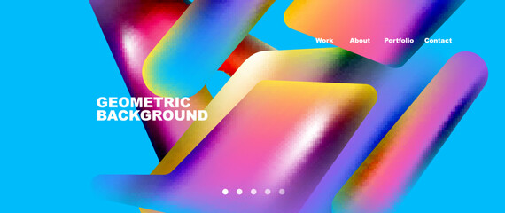 Colorful geometric background landing page. Vector illustration for wallpaper, banner, background, leaflet, catalog, cover, flyer