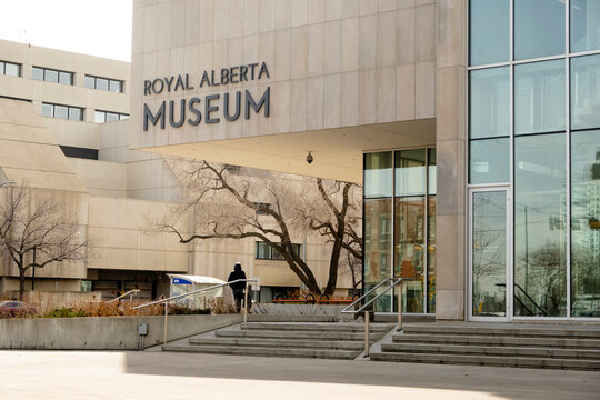 Edmonton, Alberta, Canada. Mar 30, 2023. Main entrance to The Royal Alberta Museum or RAM A museum of human and natural history in Edmonton, Alberta, Canada. The museum is located in Downtown Edmonton