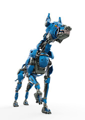 cyber dog is in alert pose