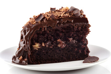 Chocolate with chocolate fillings. white background.
Generative AI. 