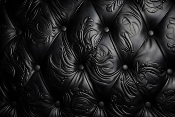 Elegance black leather pattern. 
Generative AI.