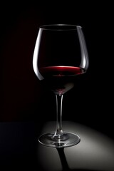 Glass of Red Wine against Black background