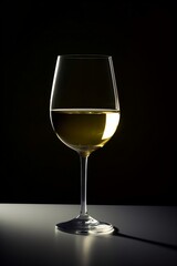 Glass of White Wine against Black background