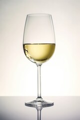 Glass of White Wine against White background