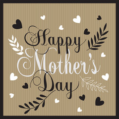 happy mother's day with text and leaves