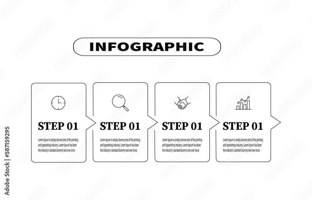 Aufkleber the infographic for the square vectors template of four elements outlines the design process for cre