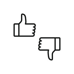 Obraz premium Editable Icon of Thumbs up and Thumbs Down, Vector illustration isolated on white background. using for Presentation, website or mobile app