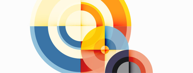 Obraz premium Circles with shadows trendy minimal geometric composition abstract background