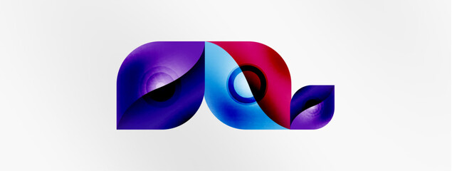 Vector abstract geometric background. Techno flower petals concept. Wallpaper or texture design, bright poster, banner, flyer