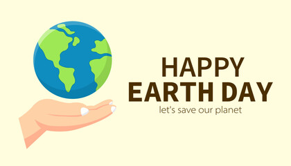 Vector hand drawn banner earth day 