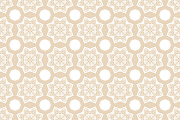Islamic seamless pattern with gold color. Vector illustration.