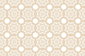 Islamic seamless pattern with gold color. Vector illustration.