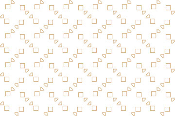 seamless pattern with square and triangles in gold color isolated in white