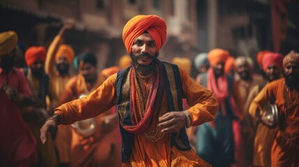 Bhangra Beats and Sweet Treats: Happy Vaisakhi Celebration in India, GENERATIVE AI - obrazy, fototapety, plakaty