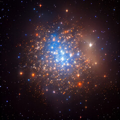 A star cluster with hundreds of stars, Generative AI