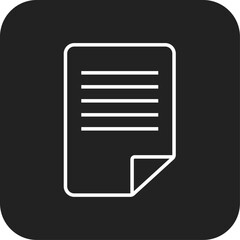 Document Business icon with black filled line style. paper, file, page, office, note, form, contract. Vector illustration